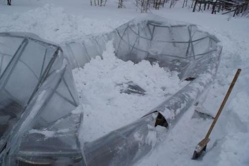Поликарбонатные теплицы рухнули под тяжестью снега