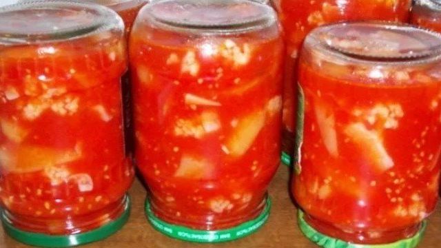 Цветная капуста в томатном соке: рецепты на зиму – простой и с добавлением овощей