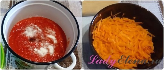 Лечо из болгарского перца с томатной пастой и морковью и луком