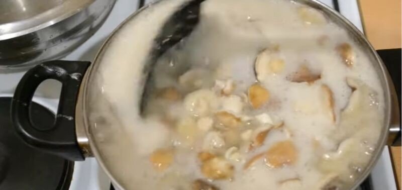 Суп из белых грибов со сливками и мукой